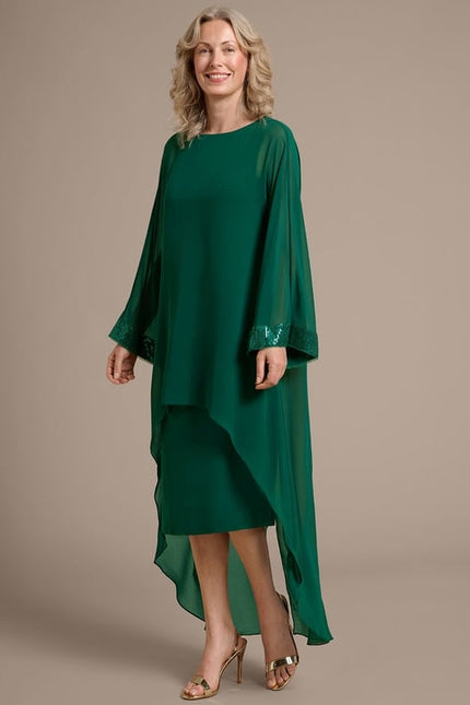 Robe De Soirée Longue Manche Bouffante - gallery 3