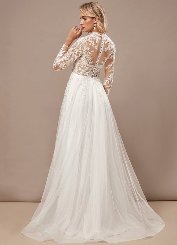 Robe De Mariee Manches Longues Dos Nu - gallery 5