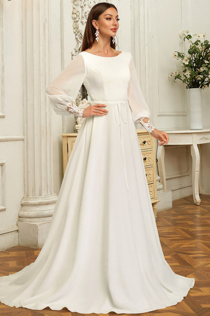 Robe De Mariee Grande Taille Manche Longue