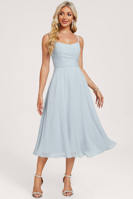 Robe Manche Longue Fluide Ciel - gallery 2