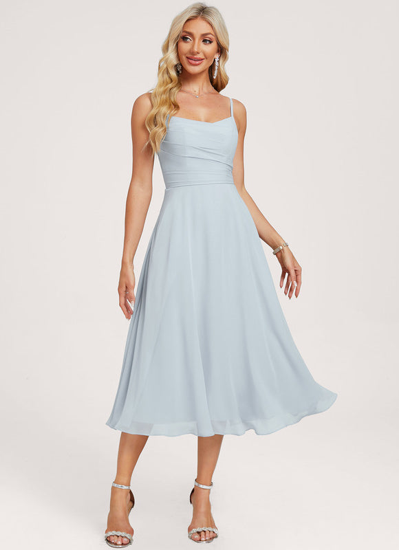 Robe Manche Longue Fluide Ciel - gallery 2