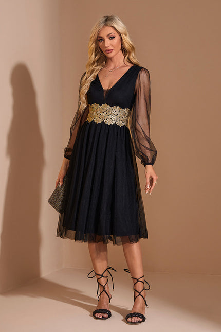 Robe Évasée Manche Longue - gallery 4
