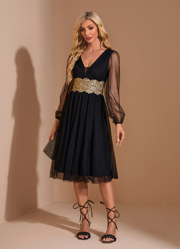 Robe Évasée Manche Longue - gallery 4