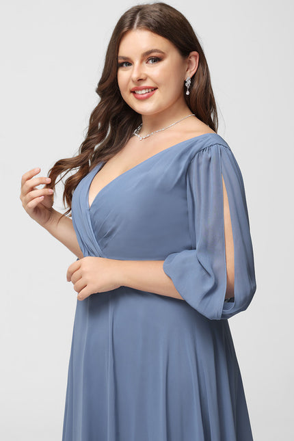 Robe Manche Longue Longue Rose Volants - gallery 7