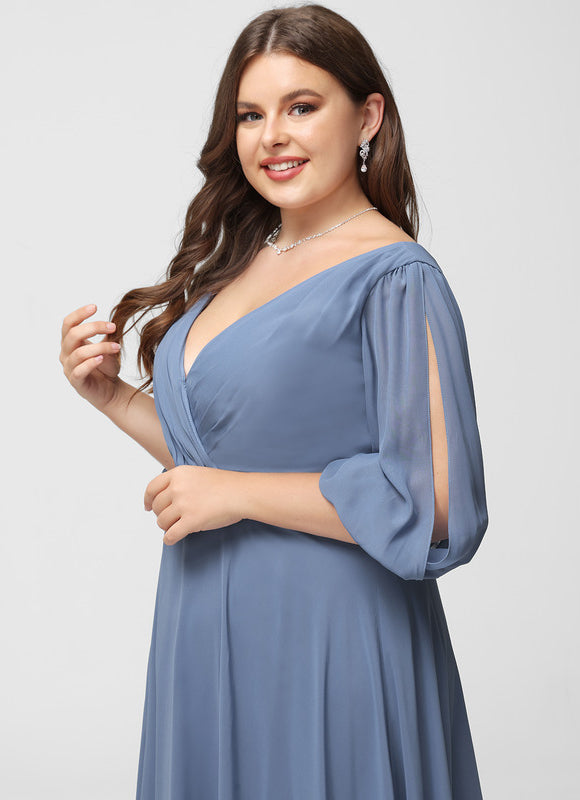 Robe Manche Longue Longue Rose Volants - gallery 7