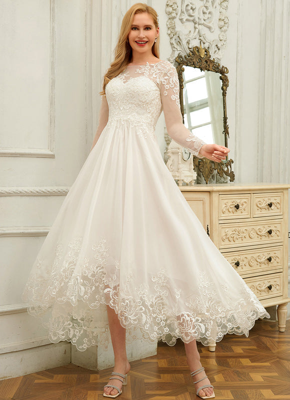 Robe Manche Longue Nuptiale Transparente