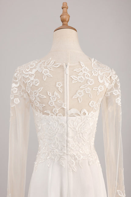 Robe Manche Longue Nuptiale Transparente - gallery 6