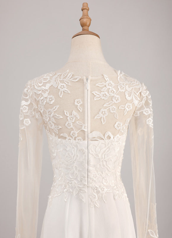 Robe Manche Longue Nuptiale Transparente - gallery 6
