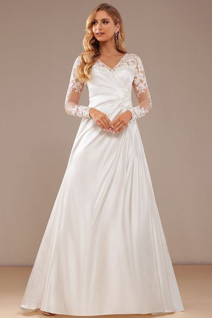 Robe Manche Longue Satinée Élégante - gallery 2