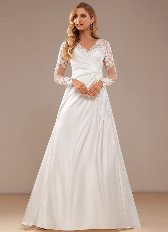 Robe Manche Longue Satinée Élégante - gallery 2