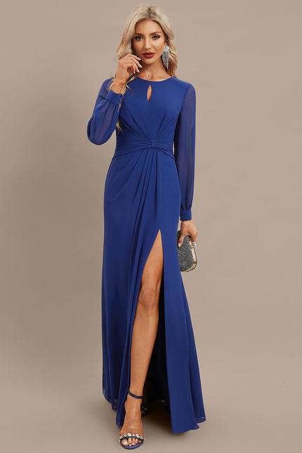 Robe Manche Longue Fluide Fendue - gallery 2