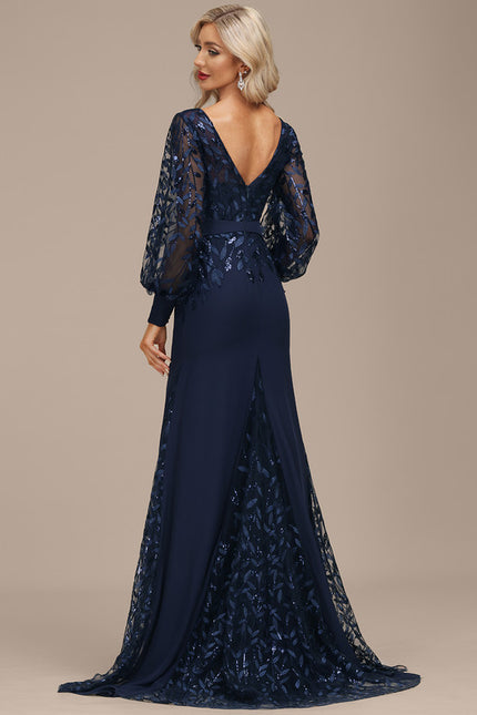 Robe Manche Longue Élégante Satinée - gallery 3