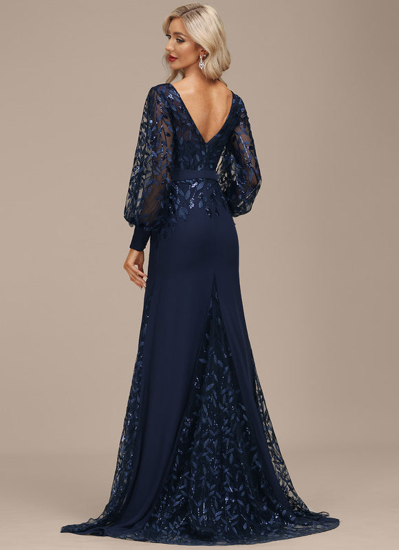Robe Manche Longue Élégante Satinée - gallery 3