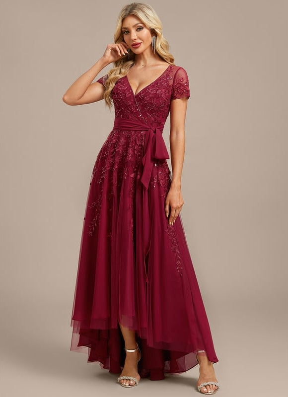Robe Manche Longue Vaporeuse Bordeaux - gallery 3