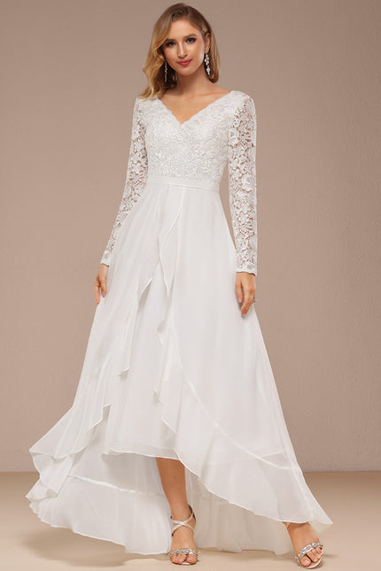 Robe Manche Longue Dentelle Fluide