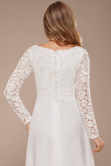 Robe Manche Longue Dentelle Fluide - gallery 4