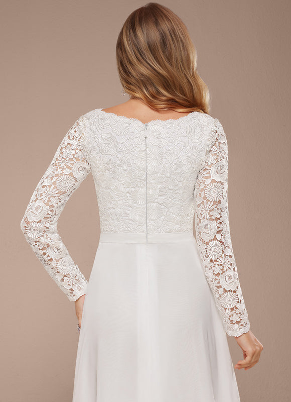 Robe Manche Longue Dentelle Fluide - gallery 4