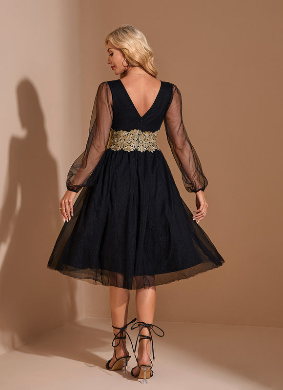 Robe Évasée Manche Longue - gallery 1