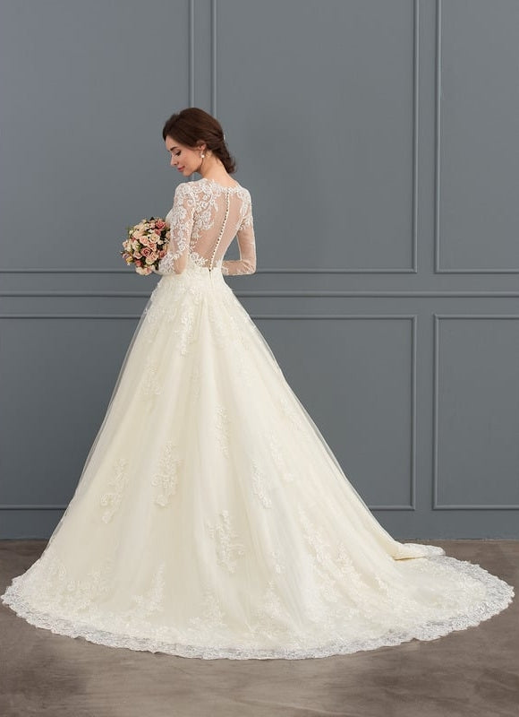 Robe Manche Longue Transparente - gallery 3