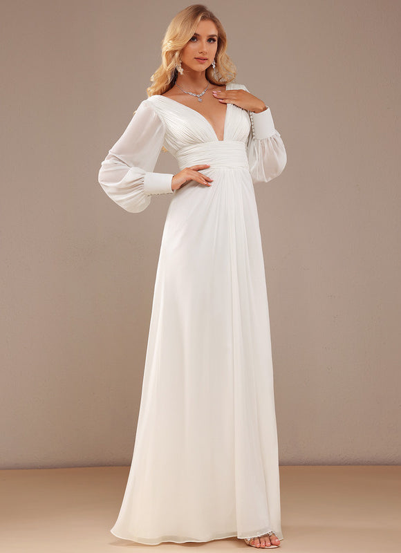 Robe De Soirée Blanche Manche Longue