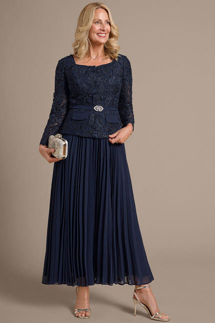 Robe Longue Col Carré Manche Bouffante - gallery 3