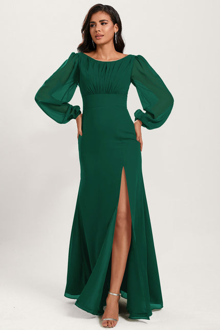 Robe De Soiree Sirene Manche Longue - gallery 1