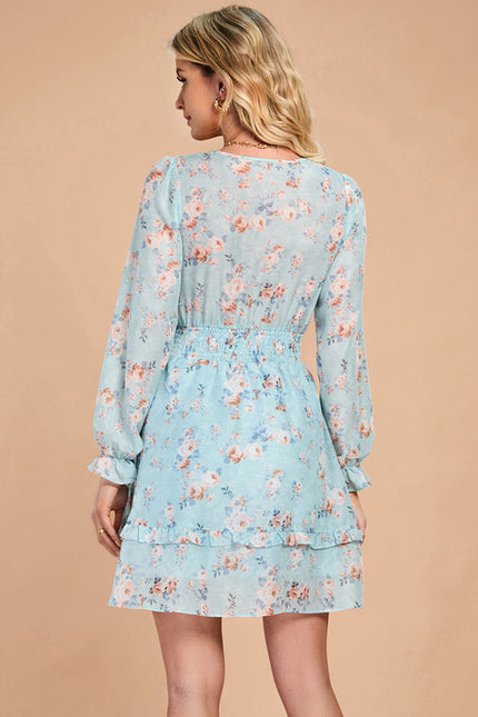 Robe Manche Longue Fleurie Légère - gallery 5