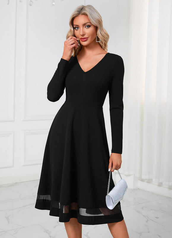 Robe Noire Femme Manche Longue - gallery 2