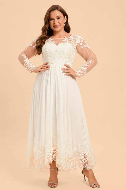 Robe Manche Longue Nuptiale Transparente - gallery 7