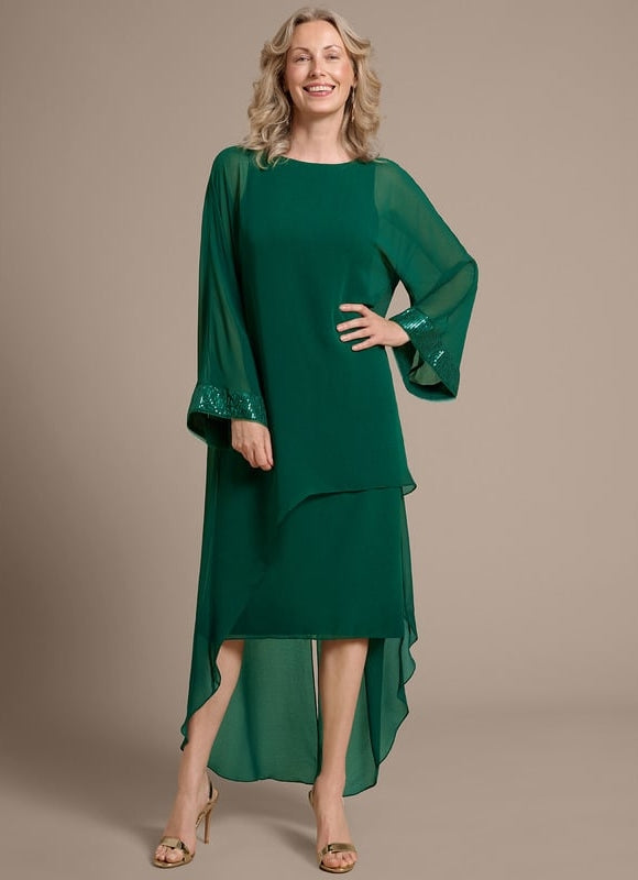 Robe De Soirée Longue Manche Bouffante