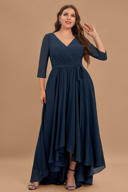 Robe Manche Longue Fluide Col V - gallery 9