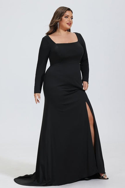 Robe Noire Fourreau Manches Longues - gallery 8