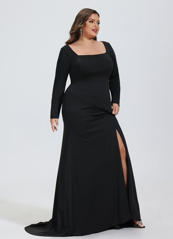 Robe Noire Fourreau Manches Longues - gallery 8