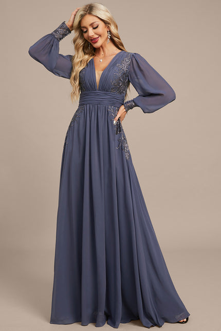 Robe De Soirée Longue Manche Longue Pas Cher - gallery 4
