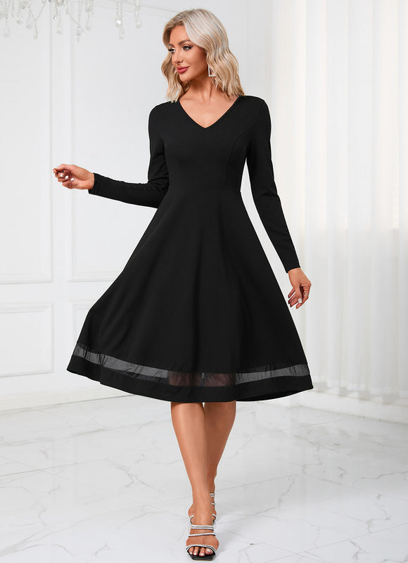Robe Noire Femme Manche Longue