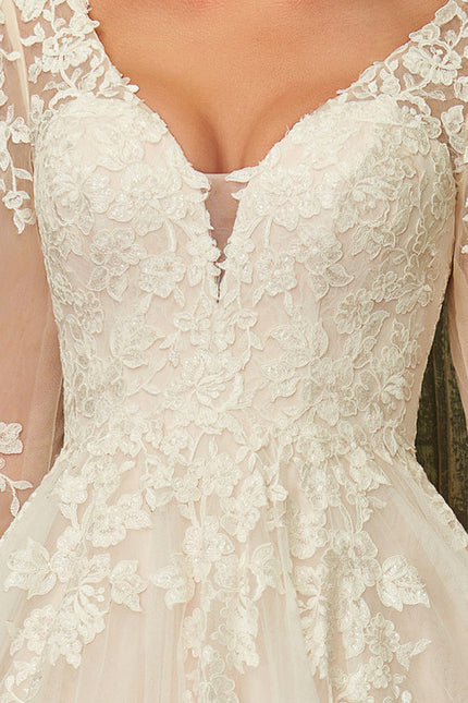 Robe Manche Longue Princesse Tulle Floral - gallery 1