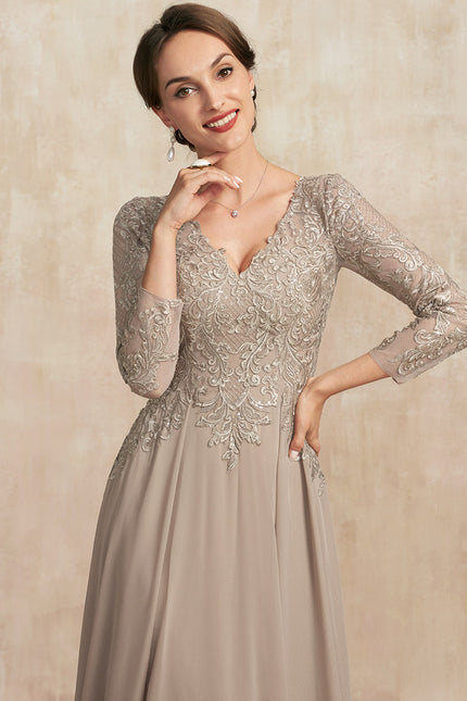 Robe Manche Longue Fluide Ornée - gallery 3