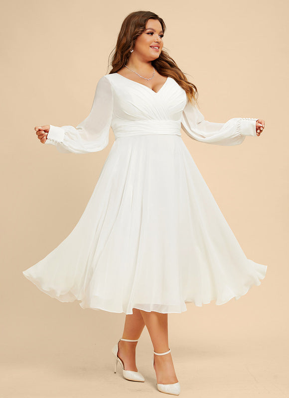 Robe Manche Longue De Mariée Vaporeuse - gallery 8