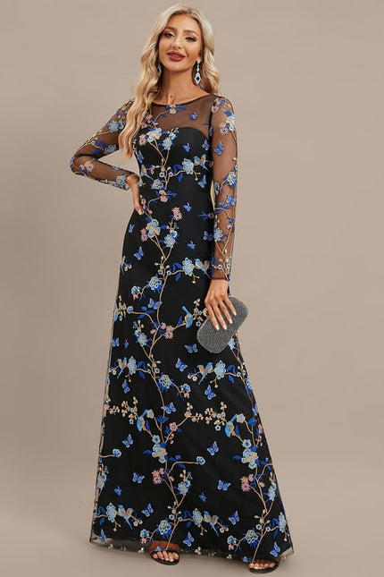 Robe Moulante Dentelle Manche Longue