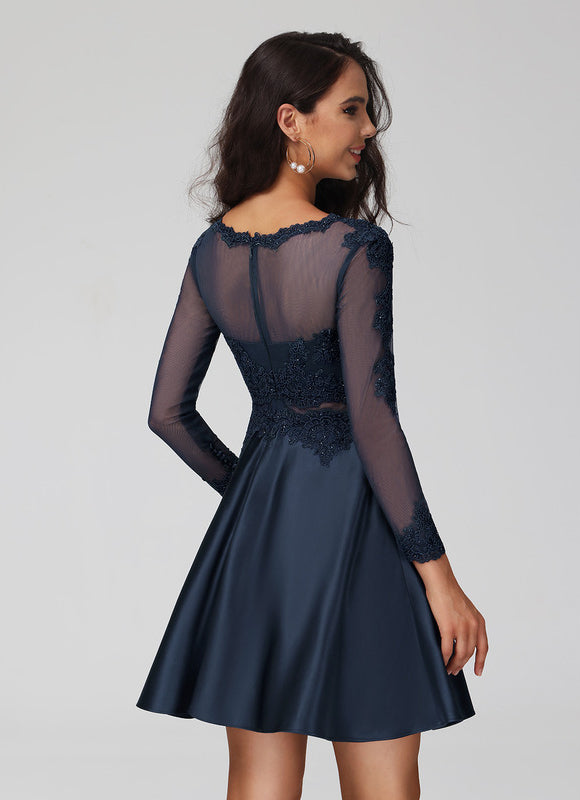 Robe Soirée Manche Longue Dentelle - gallery 5