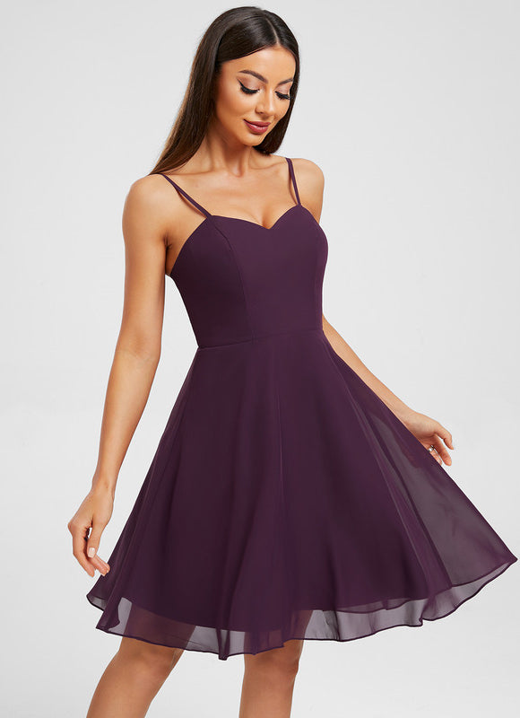 Robe Manche Longue Trapèze Violet - gallery 3