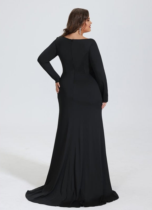 Robe Noire Fourreau Manches Longues - gallery 7