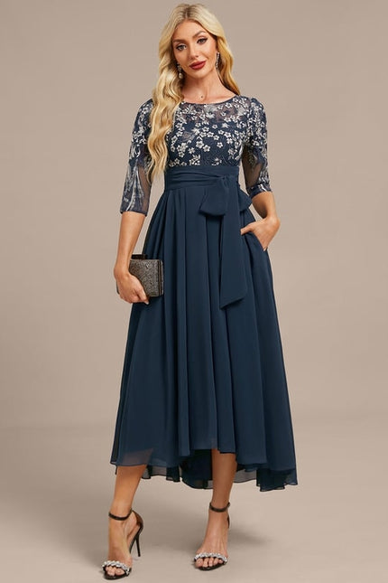 Robe Manche Longue Fluide Élégante - gallery 2