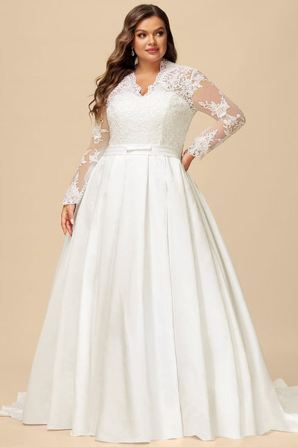 Robe Longue Blanche Manche Bouffante - gallery 5