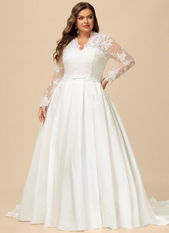 Robe Longue Blanche Manche Bouffante - gallery 5