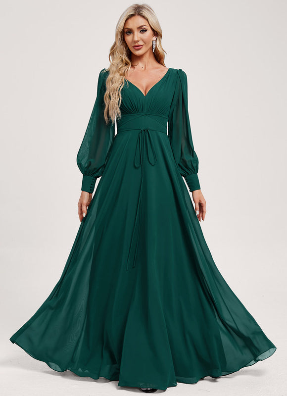 Robe Manche Longue Longue Bordeaux