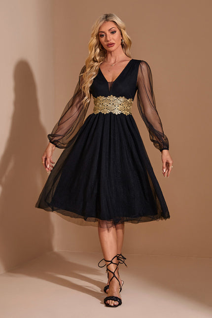 Robe Évasée Manche Longue