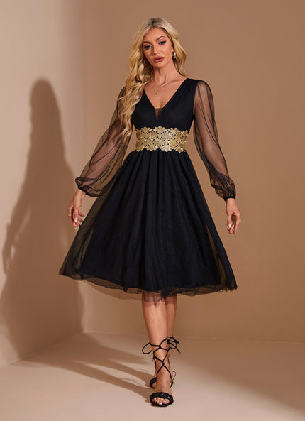 Robe Évasée Manche Longue