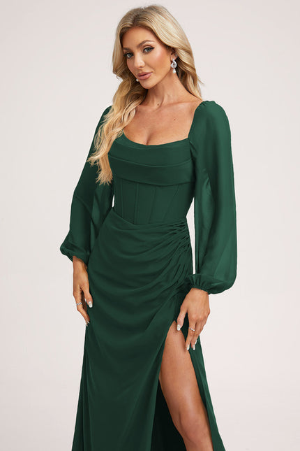 Robe Verte Manches Longues - gallery 4