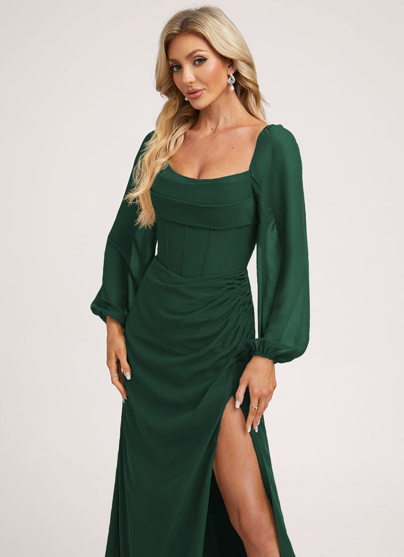 Robe Verte Manches Longues - gallery 4